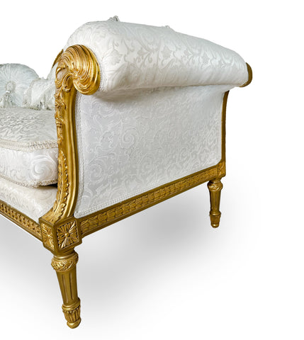 Antique Finish Sofa Set 6 Piece Gold Leaf