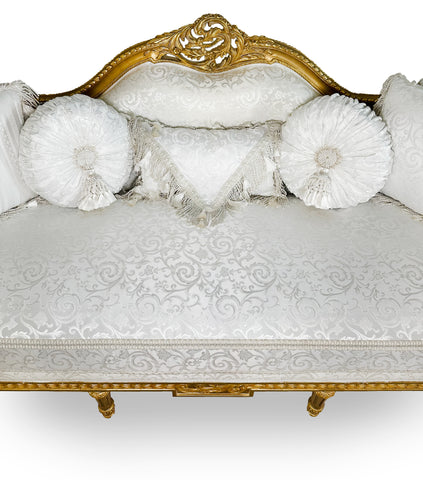 Antique Finish Sofa Set 6 Piece Gold Leaf