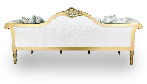 Antique Finish Sofa Set 6 Piece Gold Leaf