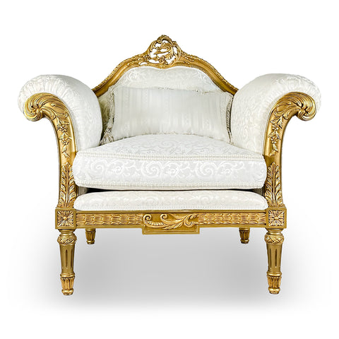 Antique Finish Sofa Set 6 Piece Gold Leaf