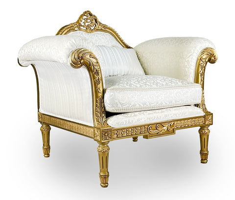 Antique Finish Sofa Set 6 Piece Gold Leaf