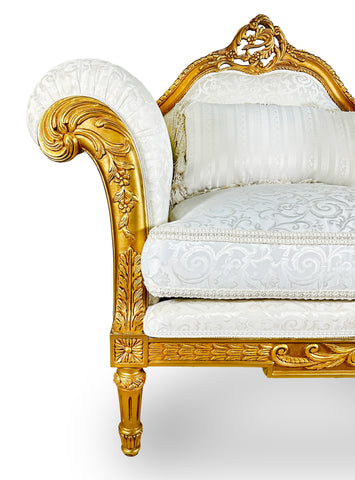 Antique Finish Sofa Set 6 Piece Gold Leaf