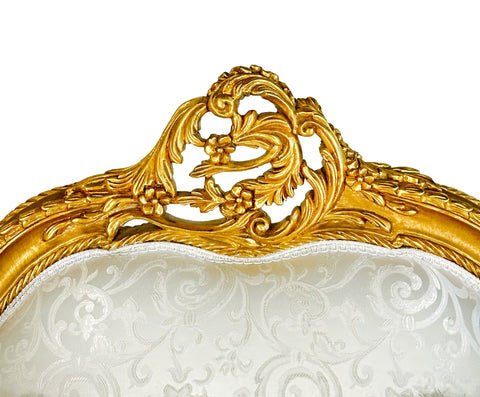Antique Finish Sofa Set 6 Piece Gold Leaf