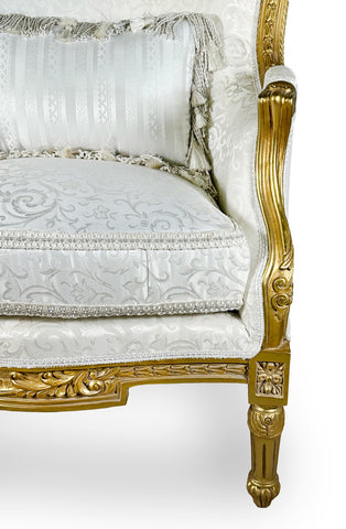 Antique Finish Sofa Set 6 Piece Gold Leaf