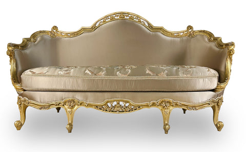 Antique Finish 5 Piece Sofa Set Gold Leaf