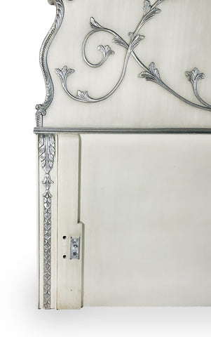 Kingsize Bed Silver Leaf Grey Finish