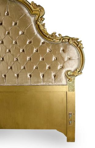 Kingsize Bed Gold Leaf Antique Finish