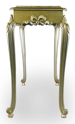 Console with Marble Top Silver Leaf