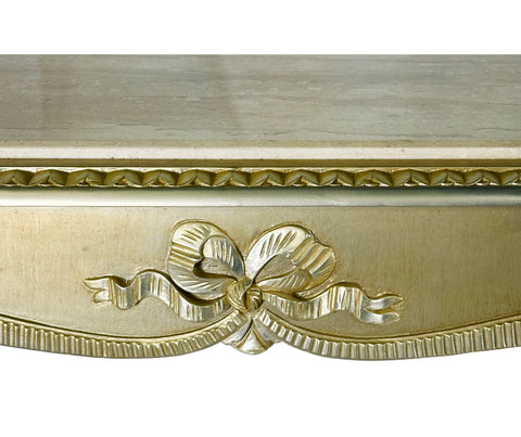 Console with Marble Top Silver Leaf