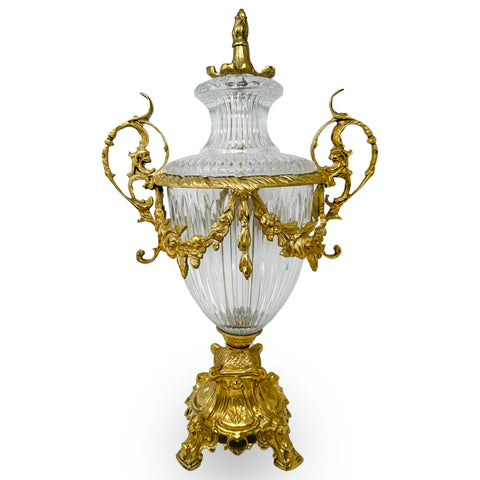 Glass Vase with Brass