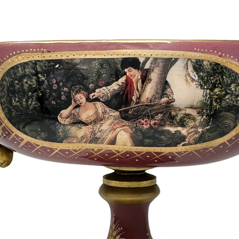 Porcelain Centerpiece with Brass