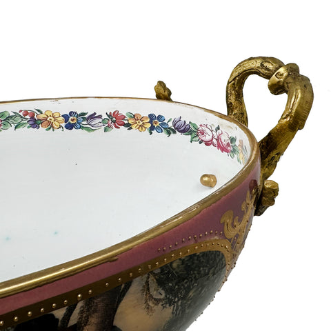 Porcelain Centerpiece with Brass