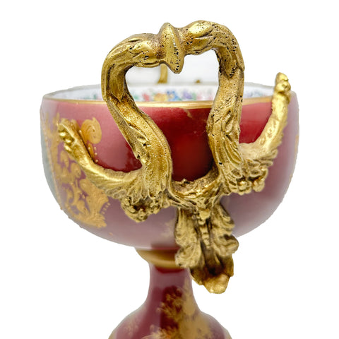 Porcelain Centerpiece with Brass