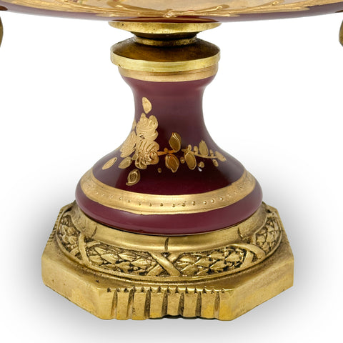 Porcelain Centerpiece with Brass