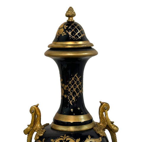 Porcelain Centerpiece with Brass