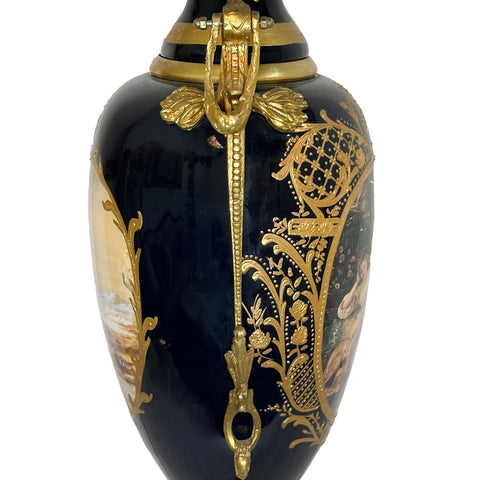 Porcelain Centerpiece with Brass