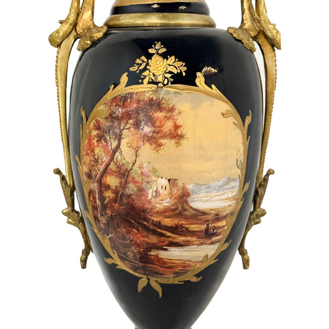 Porcelain Centerpiece with Brass