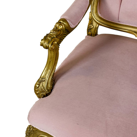 Antique Finish 6 Piece Openarm Sofa Set Gold Leaf