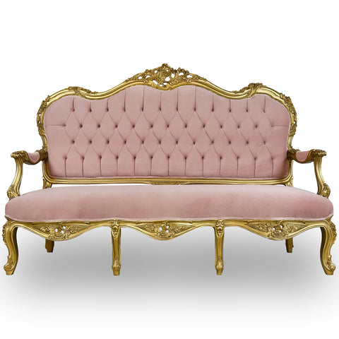 Antique Finish 6 Piece Openarm Sofa Set Gold Leaf