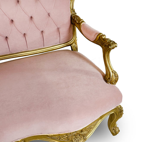 Antique Finish 6 Piece Openarm Sofa Set Gold Leaf