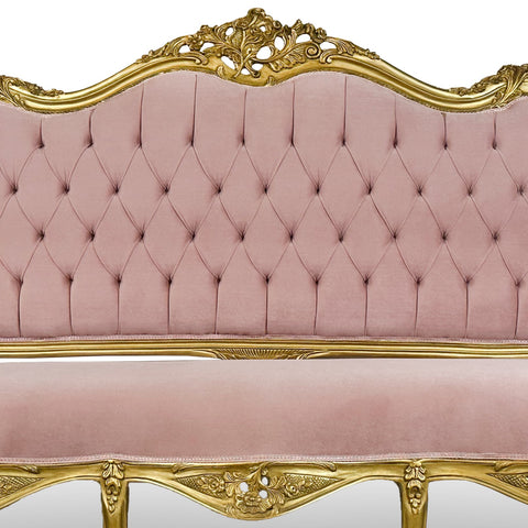 Antique Finish 6 Piece Openarm Sofa Set Gold Leaf