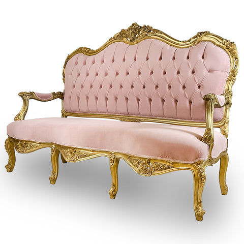 Antique Finish 6 Piece Openarm Sofa Set Gold Leaf