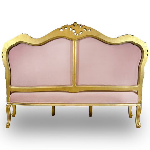 Antique Finish 6 Piece Openarm Sofa Set Gold Leaf