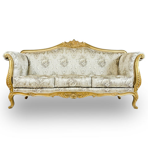 Antique Finish 4 Piece Sofa Set Gold Leaf