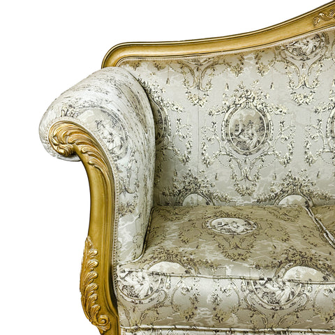 Antique Finish 4 Piece Sofa Set Gold Leaf