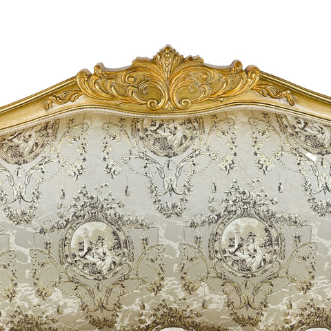 Antique Finish 4 Piece Sofa Set Gold Leaf