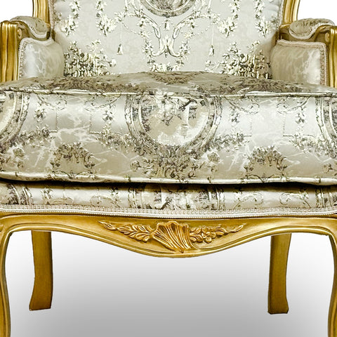 Antique Finish 4 Piece Sofa Set Gold Leaf