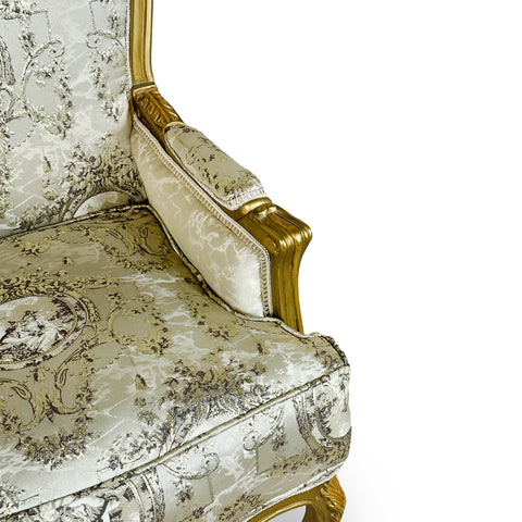 Antique Finish 4 Piece Sofa Set Gold Leaf