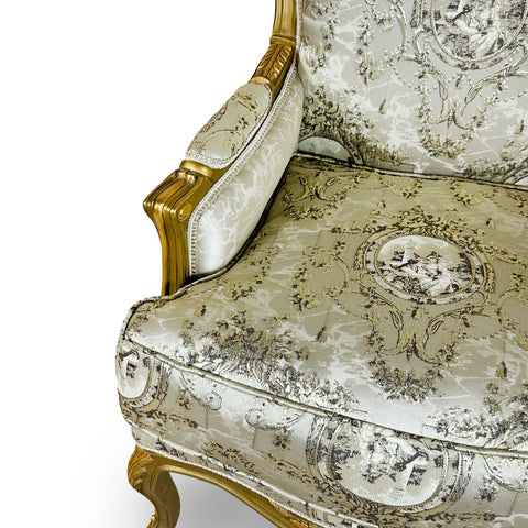 Antique Finish 4 Piece Sofa Set Gold Leaf