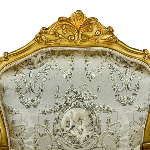 Antique Finish 4 Piece Sofa Set Gold Leaf