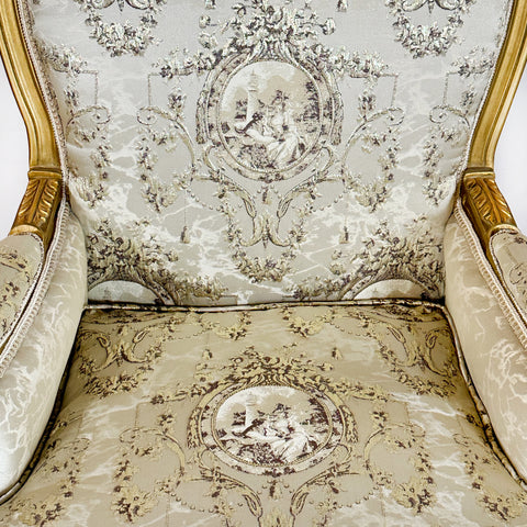 Antique Finish 4 Piece Sofa Set Gold Leaf