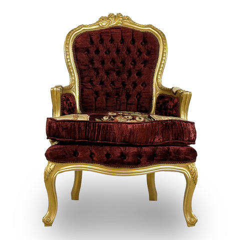 Antique Finish 5 Piece Sofa Set Gold Leaf Velvet & Indian Embroidered Fabric