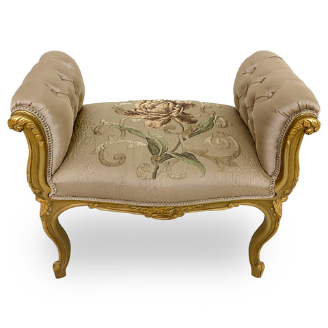 Antique Finish Bench Gold Leaf